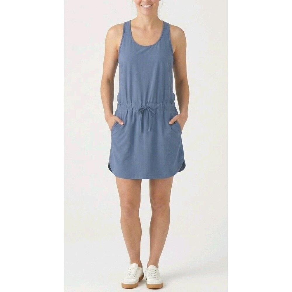 Patagonia Blue Sleeveless Drawstring Waist Fleetwith Dress Sz M Activewear Sport